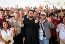 Isaac Montoya da banderazo de arranque a la reconstrucción de la Avenida Río Bravo